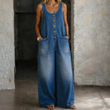 Saylor - Vintage Gewassen Katoenen Denim Overalls