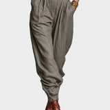 Magda - Katoenen-linnen jumpsuit met lange mouwen