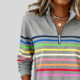 Prismeta | Multicolor Gestreepte Hoodie met Rits