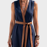 Lidia - Midi-jurk met Contrasterend Detail