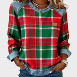 Ivy – Dames Hoodie met Patchwork Ruit