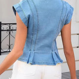 Viera - V-Hals Denim Top