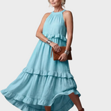 Katia - Maxi Jurk met Halter en Ruffles