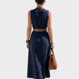 Lidia - Midi-jurk met Contrasterend Detail