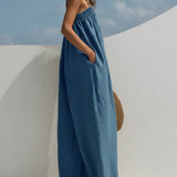 Madison - Denim Wijde-Pijpen Jumpsuit