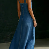Vera - Lange Denim Knopjurk