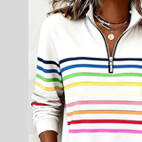 Prismeta | Multicolor Gestreepte Hoodie met Rits