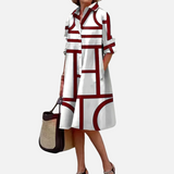 Midi-jurk met geometrisch patroon