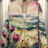 Avery - Schotse Distel Landschap Zip Cardigan