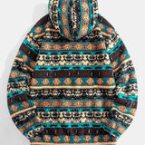 Aart | Hoodie van teddyfleece met etnisch geometrisch dessin