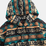 Aart | Hoodie van teddyfleece met etnisch geometrisch dessin