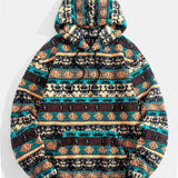 Aart | Hoodie van teddyfleece met etnisch geometrisch dessin
