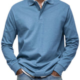 Aart | Marineblauwe polo met lange mouwen
