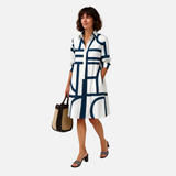 Midi-jurk met geometrisch patroon