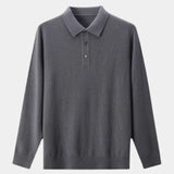 Albert | Grijze polo met lange mouwen