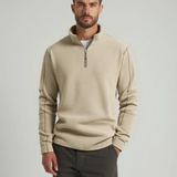 Ties | Beige trui met halve rits