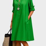 Astrid - Smaragdgroene midi-jurk