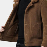 Michiel | Camelkleurige jas met knoopsluiting