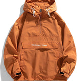 Bart | Nylon windjack met capuchon en halve rits