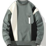 Bas | Sweater met kleurvlakken en borstzak