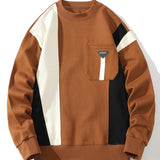 Bas | Sweater met kleurvlakken en borstzak