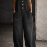 Bethany - Vintage Gewassen Katoenen Denim Overalls