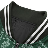 Boaz | Baseball jack met paisleyprint en staande kraag