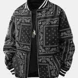 Boaz | Baseball jack met paisleyprint en staande kraag