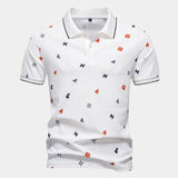 Boaz | Witte polo met print