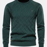Cas | Jacquardtrui met geometrisch motief en ronde hals