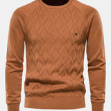 Cas | Jacquardtrui met geometrisch motief en ronde hals