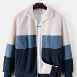 Casper | Teddyfleece jas met kleurblokken en rits