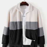 Casper | Teddyfleece jas met kleurblokken en rits