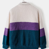 Casper | Teddyfleece jas met kleurblokken en rits