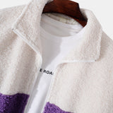 Casper | Teddyfleece jas met kleurblokken en rits