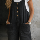 Bethany - Vintage Gewassen Katoenen Denim Overalls