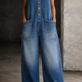 Saylor - Vintage Gewassen Katoenen Denim Overalls