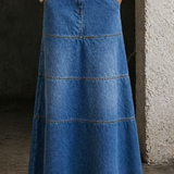 Mary - Middellange Denim Rok