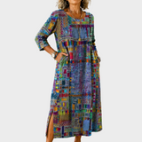 Inaya - Jeansjurk met etnisch patchwork