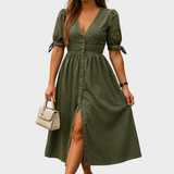 Nina – Glanzende denim jurk