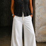 Viera - V-Hals Denim Top