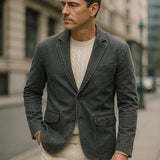 Siebe | Antracietgrijze casual blazer