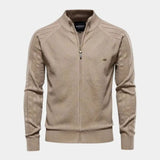 Hobbe | Beige gebreid vest met rits