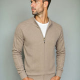 Hobbe | Beige gebreid vest met rits