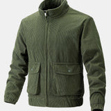 Dave | Corduroy jack met trechterkraag en rits