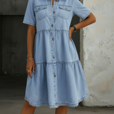 Sophia - Casual Elegante Denim Jurk