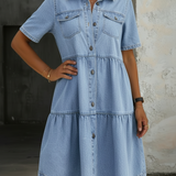 Sophia - Casual Elegante Denim Jurk