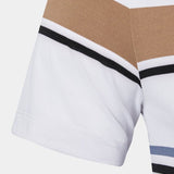 Diede | Witte polo met meerkleurige strepen