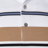 Diede | Witte polo met meerkleurige strepen