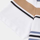 Diede | Witte polo met meerkleurige strepen